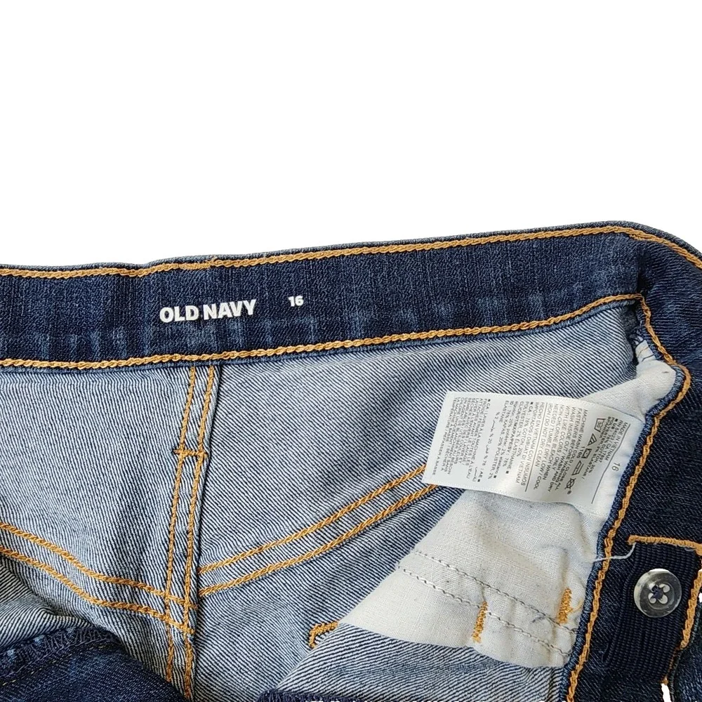 Old Navy Girls Youth Denim Shorts Pockets Blue Size 16